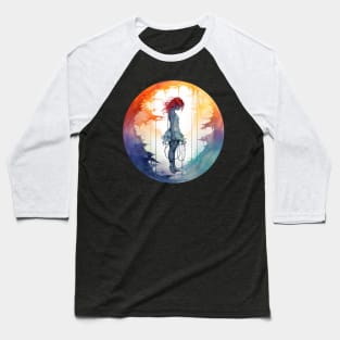 Aerial Hoop Circus Dancer Watercolor Baseball T-Shirt